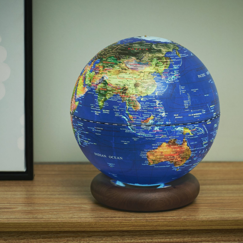 Gingko Atlas Large Walnut Globe