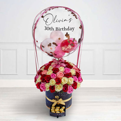 Mixed Roses & Kisses Hot Air Balloon