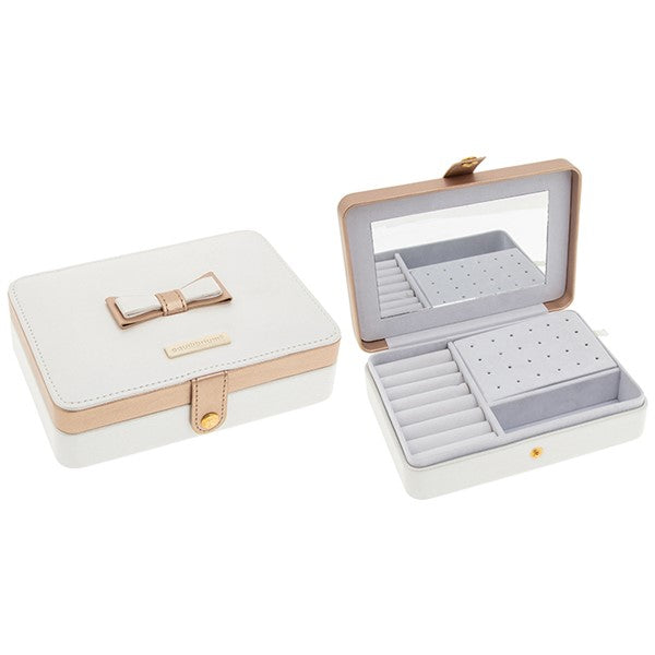 EQ Rectangle Jewel Box Mirror White/Rose Gold