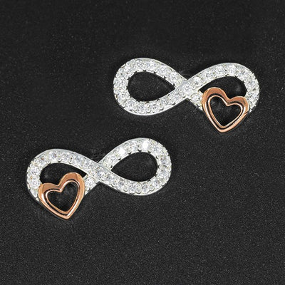 Polished Two Tone Eternity Heart Necklace