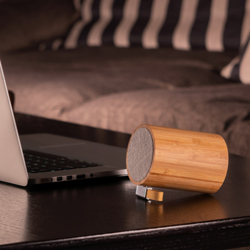 Gingko Drum Light Bluetooth Speaker - Bamboo