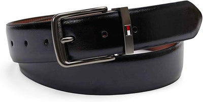 Tommy Hilfiger Men's Reversible Belt, Black/Deep Tan, Large (38-40)