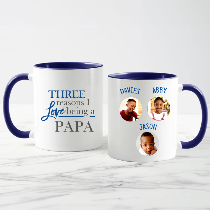 Reasons I Love Being A Papa Photo Upload Mug