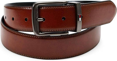 Tommy Hilfiger Men's Reversible Belt, Black/Deep Tan, Large (38-40)