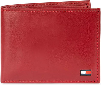 Tommy Hilfiger Men's Leather Wallet - Red