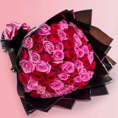 Premium Red & Pink Roses Bouquet