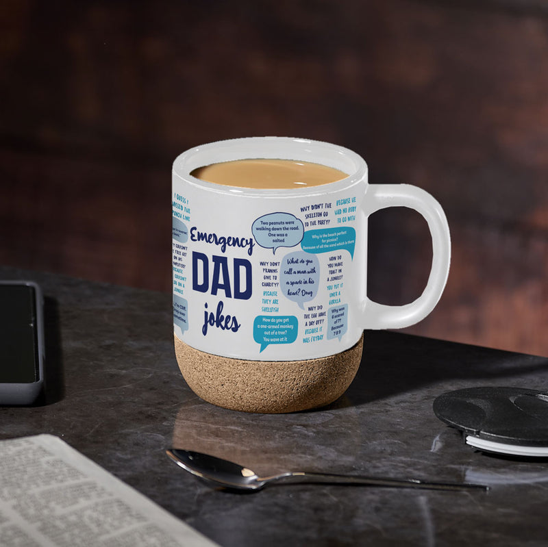 Emergency Dad Jokes Cork Mug - 340ml