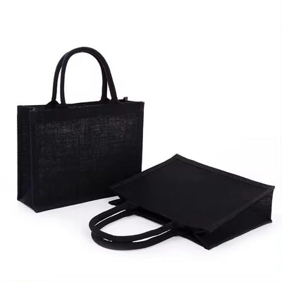 Personalised Black Jute Bag