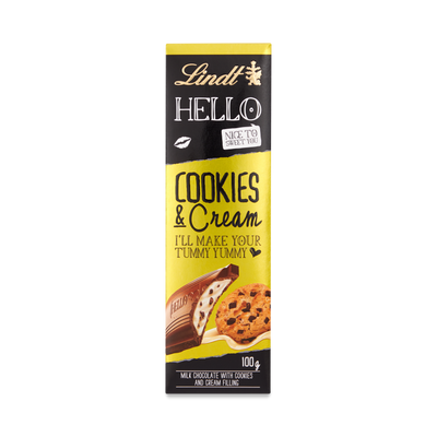 Lindt HELLO Cookies & Cream Bar 100g