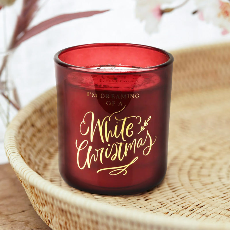 The Holidays candle in a glass jar