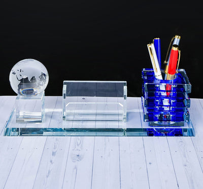 Personalised Globe Glass Desk Organiser