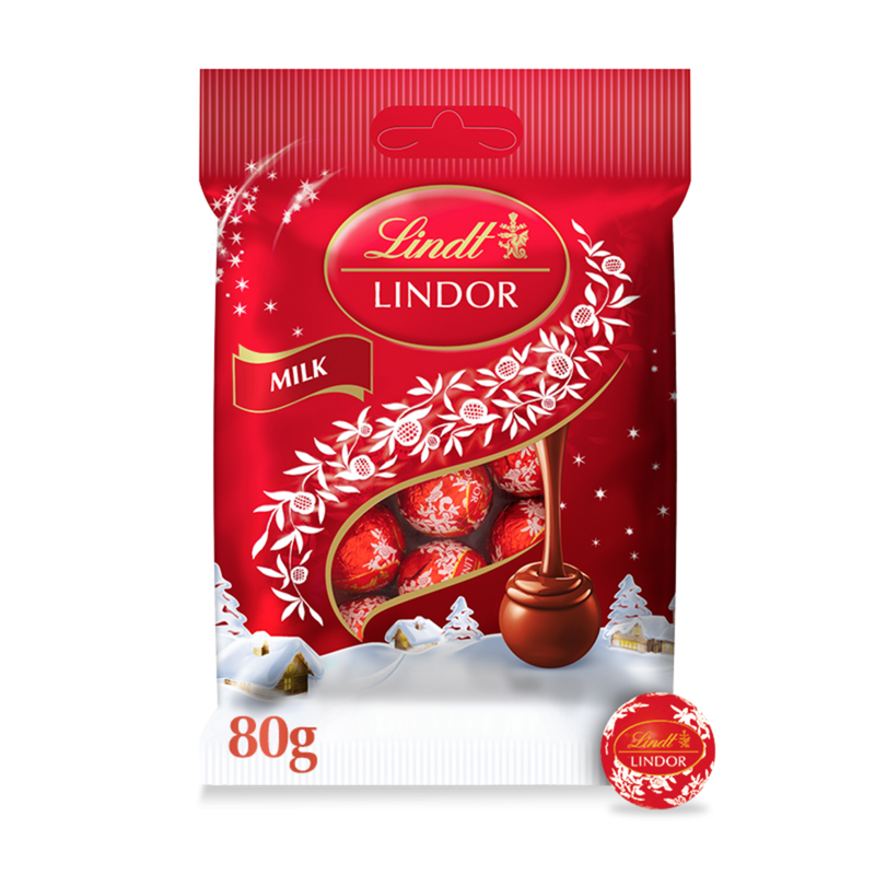 Lindt Lindor Milk Chocolate Mini Truffles Bag 80g