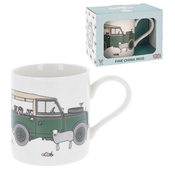 Emma Lawrence Green Landrover Mug