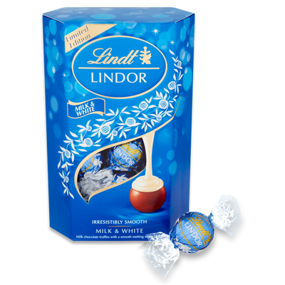 Lindt Lindor Milk & White Truffles 200g