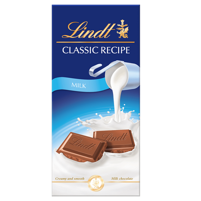 Lindt Classic Recipe Milk Chocolate Bar 100g