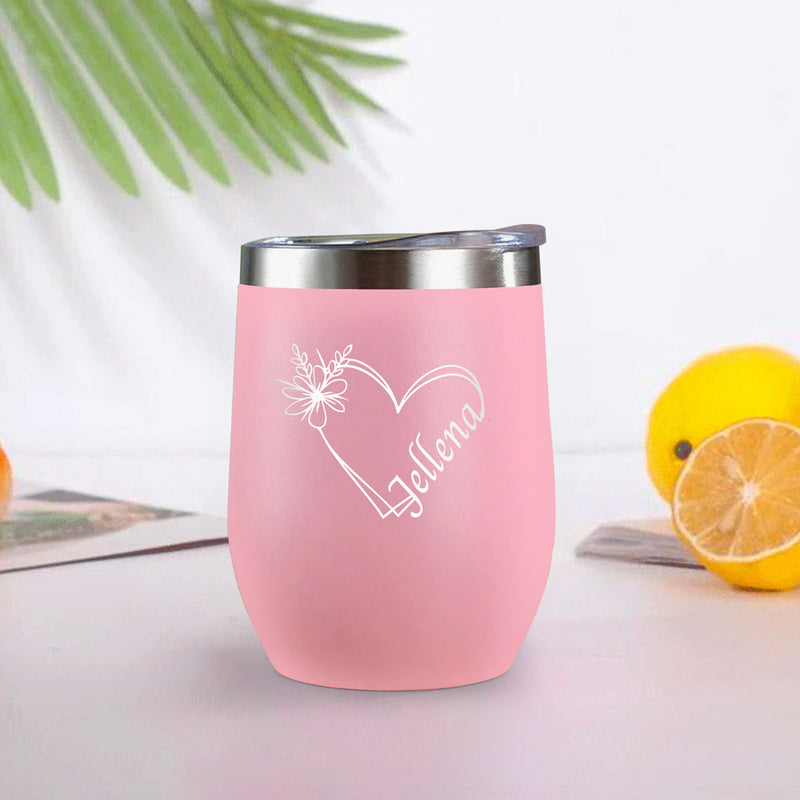 Personalised Pink Round Bottomed Tumbler