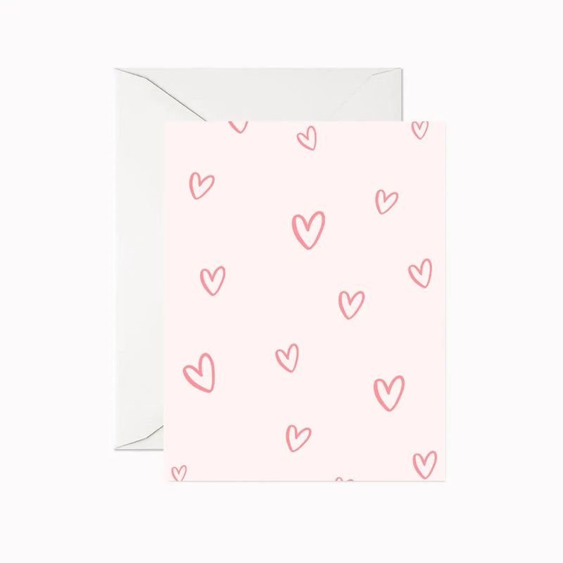 Pink Hearts Greeting Card