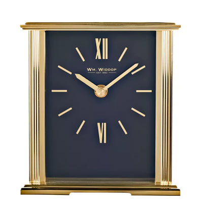 Widdop Gold Mantel Clock Navy Blue Dial