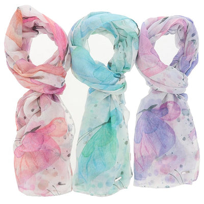 Watercolour Butterflies Print Scarf