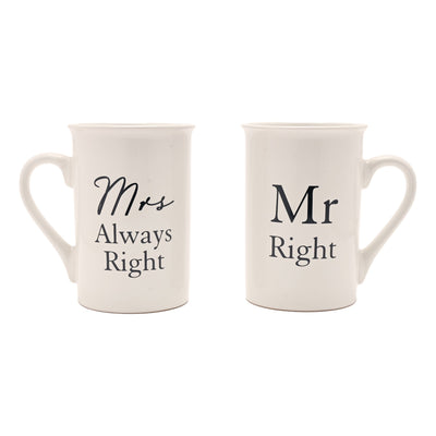 Amore 2 Piece Mug Set - Mr Right / Mr Always Right