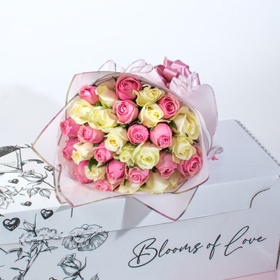 Pink and White Rose Bouquet