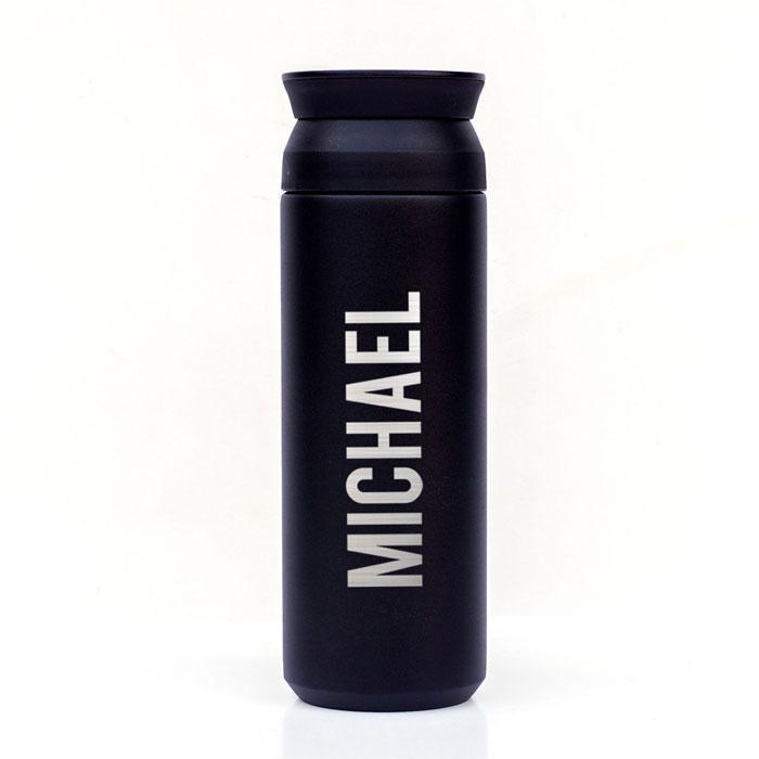 Black Personalised Stylish Travel Vacuum Tumbler - 500Ml