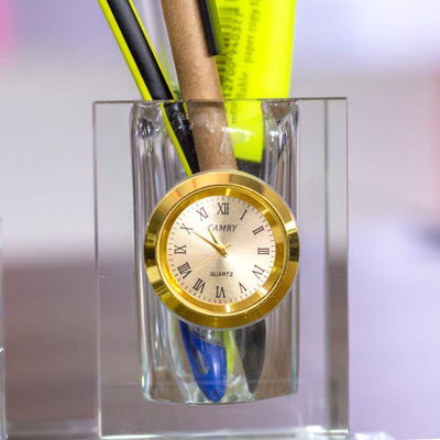 Personalised Crystal Desk Organiser with Sticky Notes