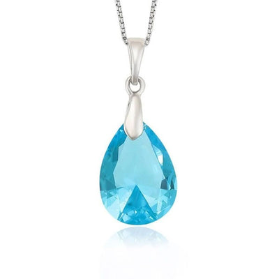 Keysha Tear Drop Aqua Necklace