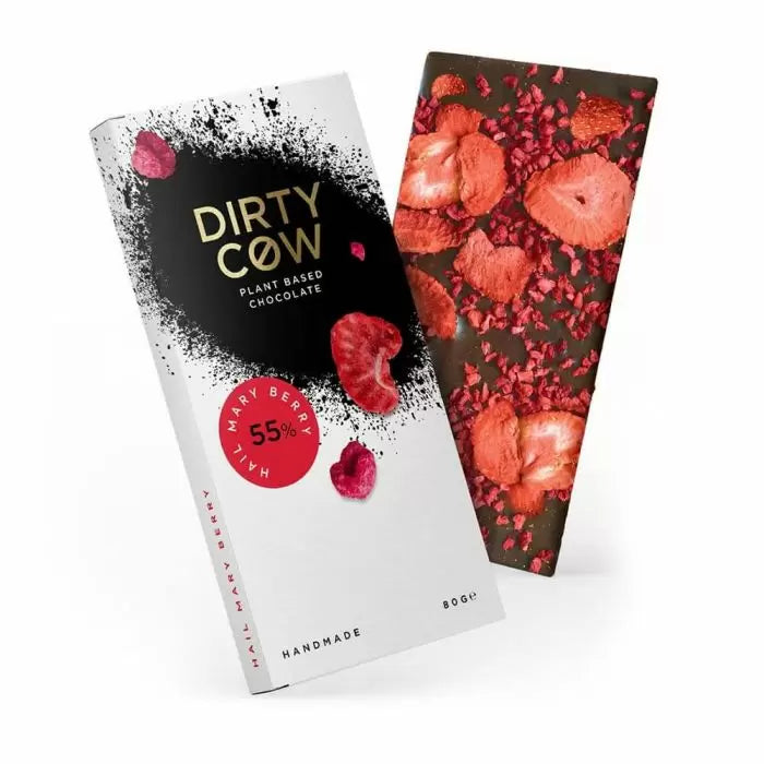 Dirty Cow Hail Mary Berry Plant Based Chocolate Bar 80g