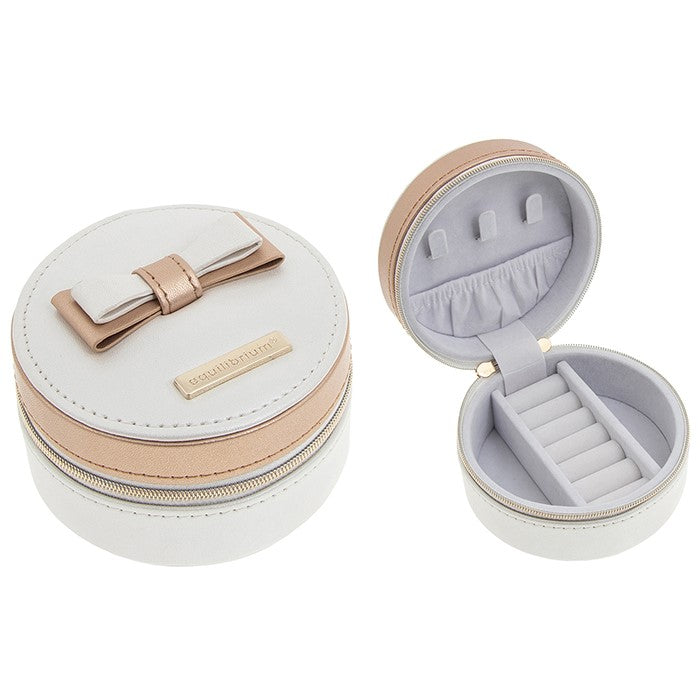 EQ Round Zip Jewel Box White/Rose Gold