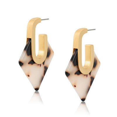 G Shaped Leopard Print Earrings