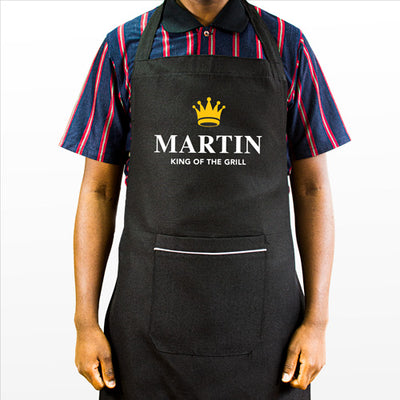 Personalised Black Apron - The King of The Grill