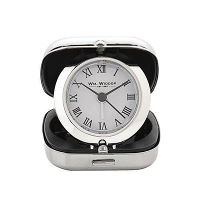 William Widdop Metal Fold up Alarm Clock Roman