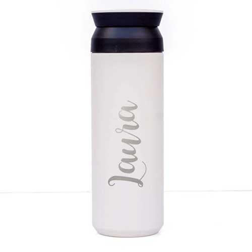 White Personalised Stylish Travel Vacuum Tumbler - 500Ml